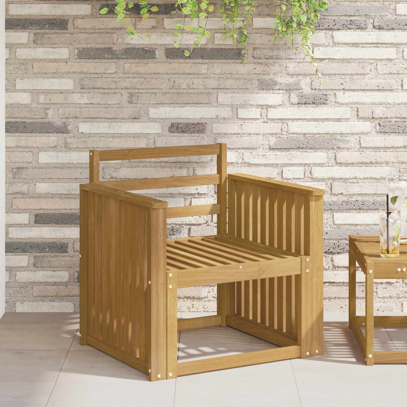 Armlnsmodul 2 stk. Hvid 60 x 6 x 61 cm Massivt Akacietr