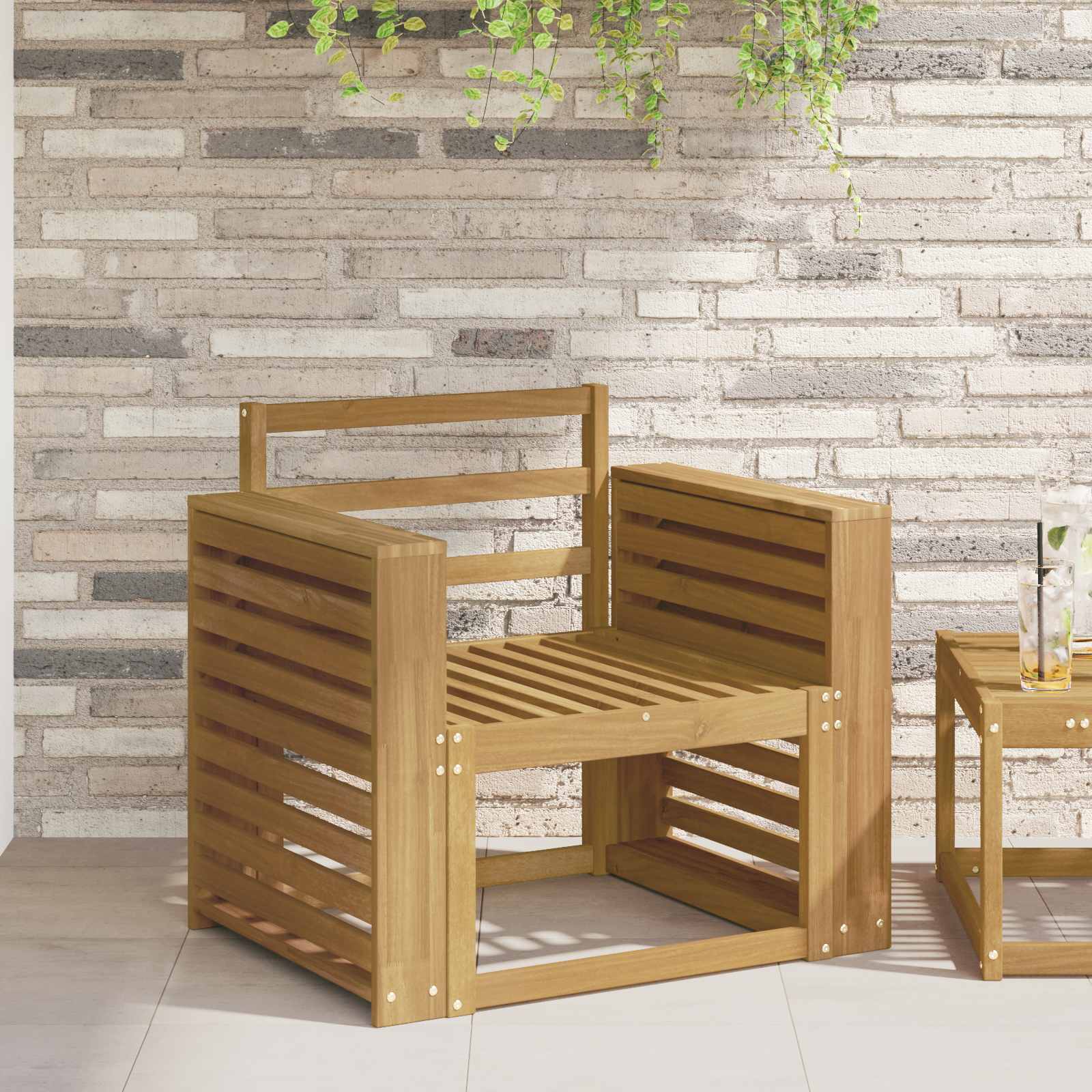 Armlnsmodul 2 stk. Hvid 58,5 x 10 x 61 cm Massivt Akacietr