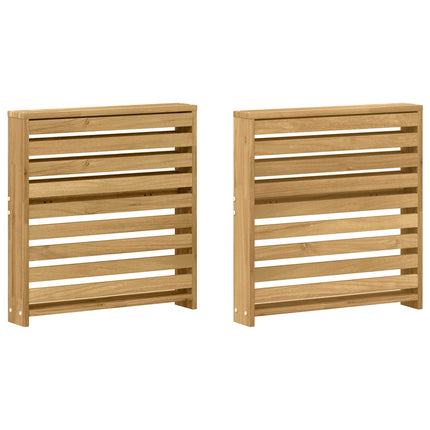 Armlænsmodul 2 pcs Hvid 58,5 x 10 x 61 cm Massivt Akacietræ