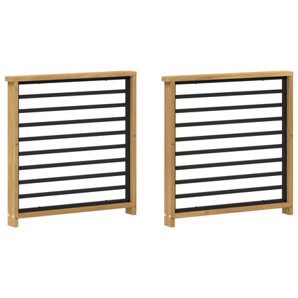 Armlænsmodul 2 pcs Hvid 60 x 6 x 61 cm Massivt Akacietræ