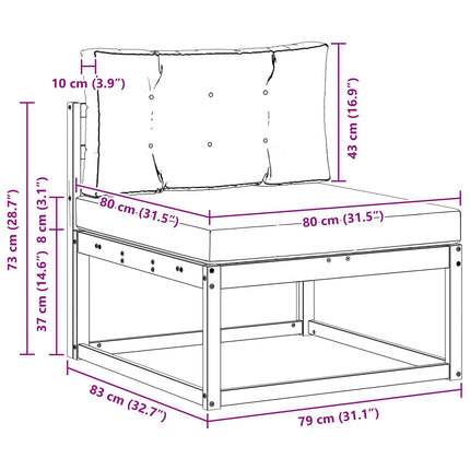 Udendørs Mellem Sofa Polyester Hvid