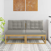 2 Stk Udendørs Mellem Sofa Polyester Hvid