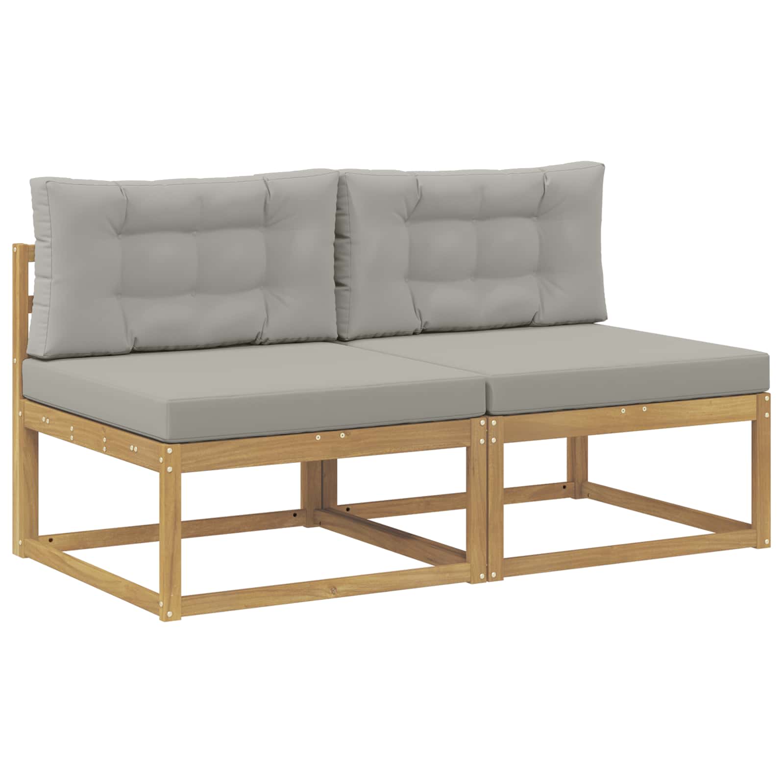 2 Stk Udendørs Mellem Sofa Polyester Hvid