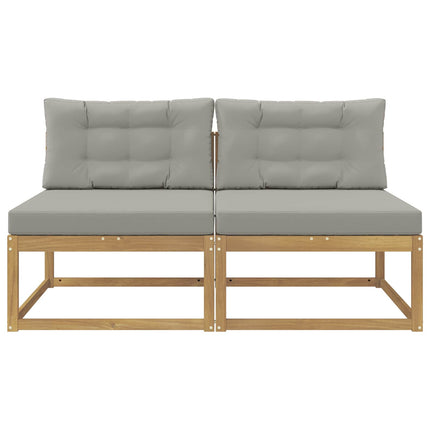 2 Stk Udendørs Mellem Sofa Polyester Hvid