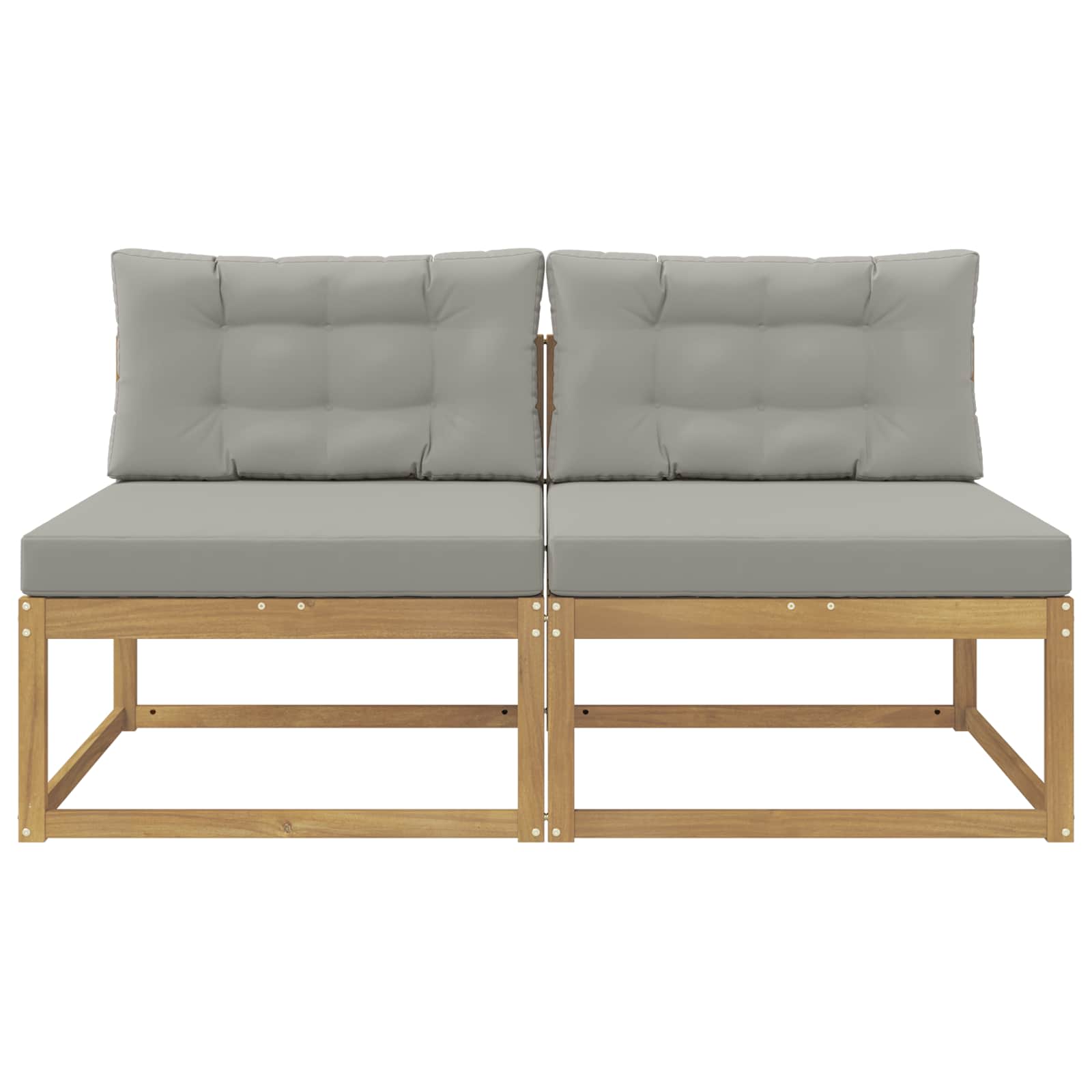 2 Stk Udendørs Mellem Sofa Polyester Hvid