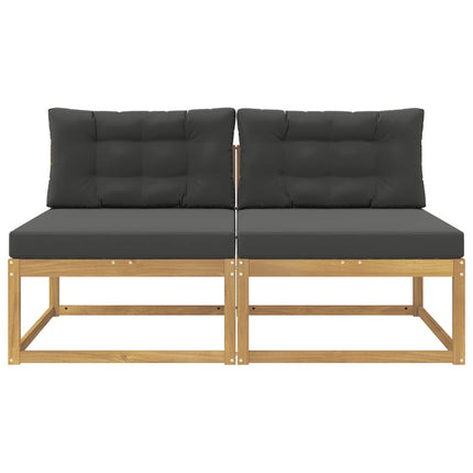 2 Stk Udendørs Mellem Sofa Polyester Hvid