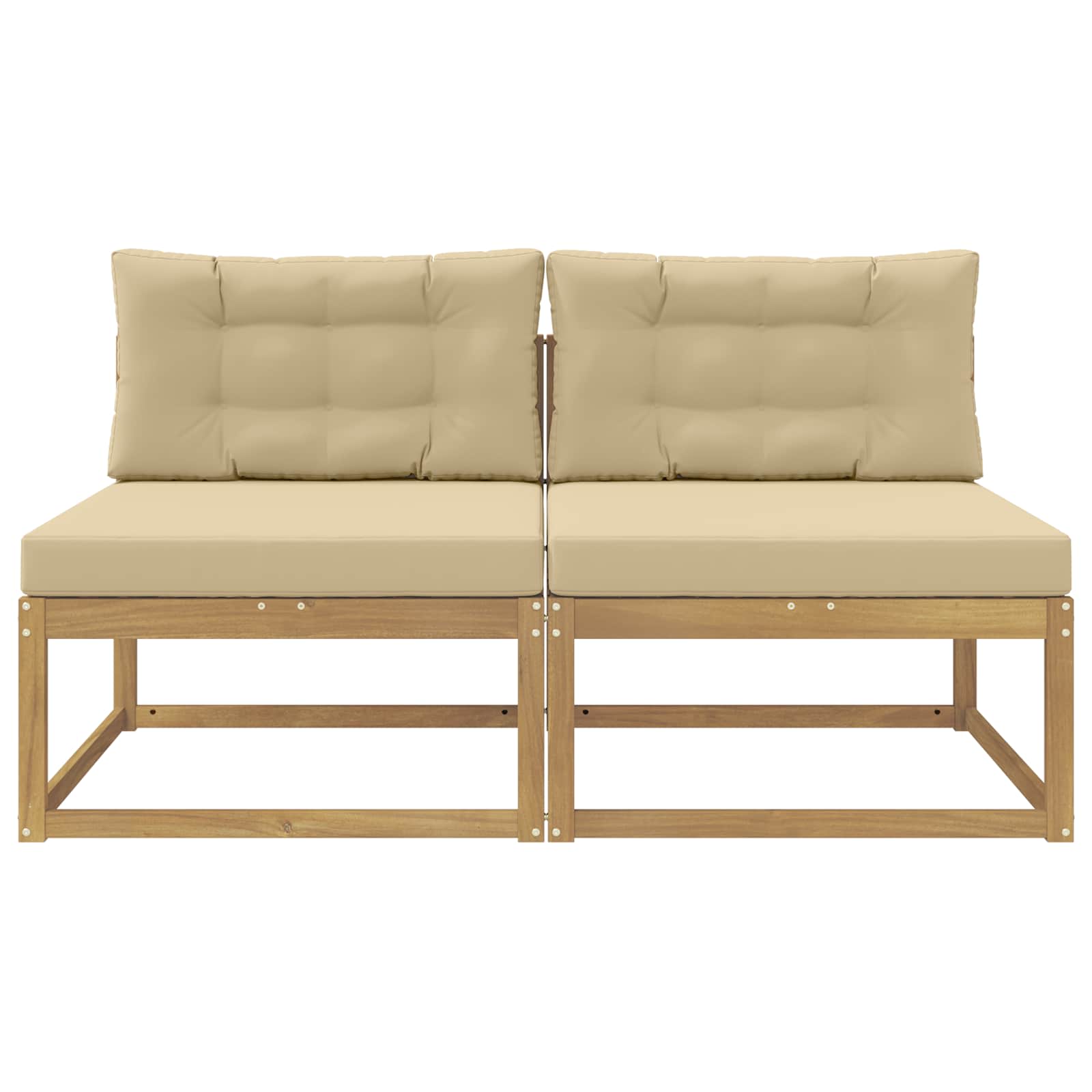 2 Stk Udendørs Mellem Sofa Polyester Hvid