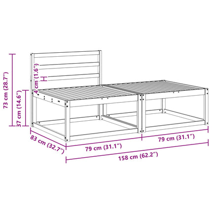 2 Stk Udendørs puf Polyester Hvid
