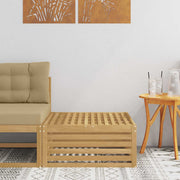 Udendørs puf Massivt Akacietræ Hvid 79 x 79 x 37 cm
