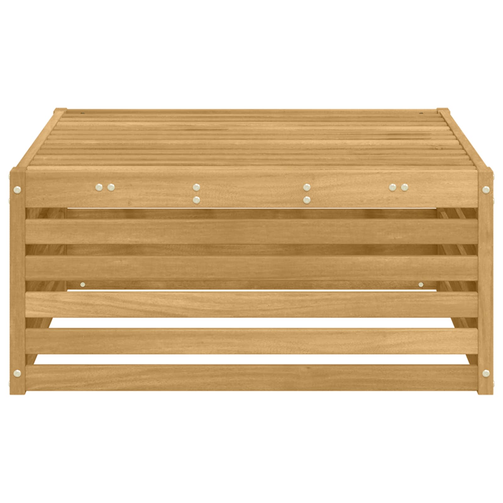 Udendørs puf Massivt Akacietræ Hvid 79 x 79 x 37 cm