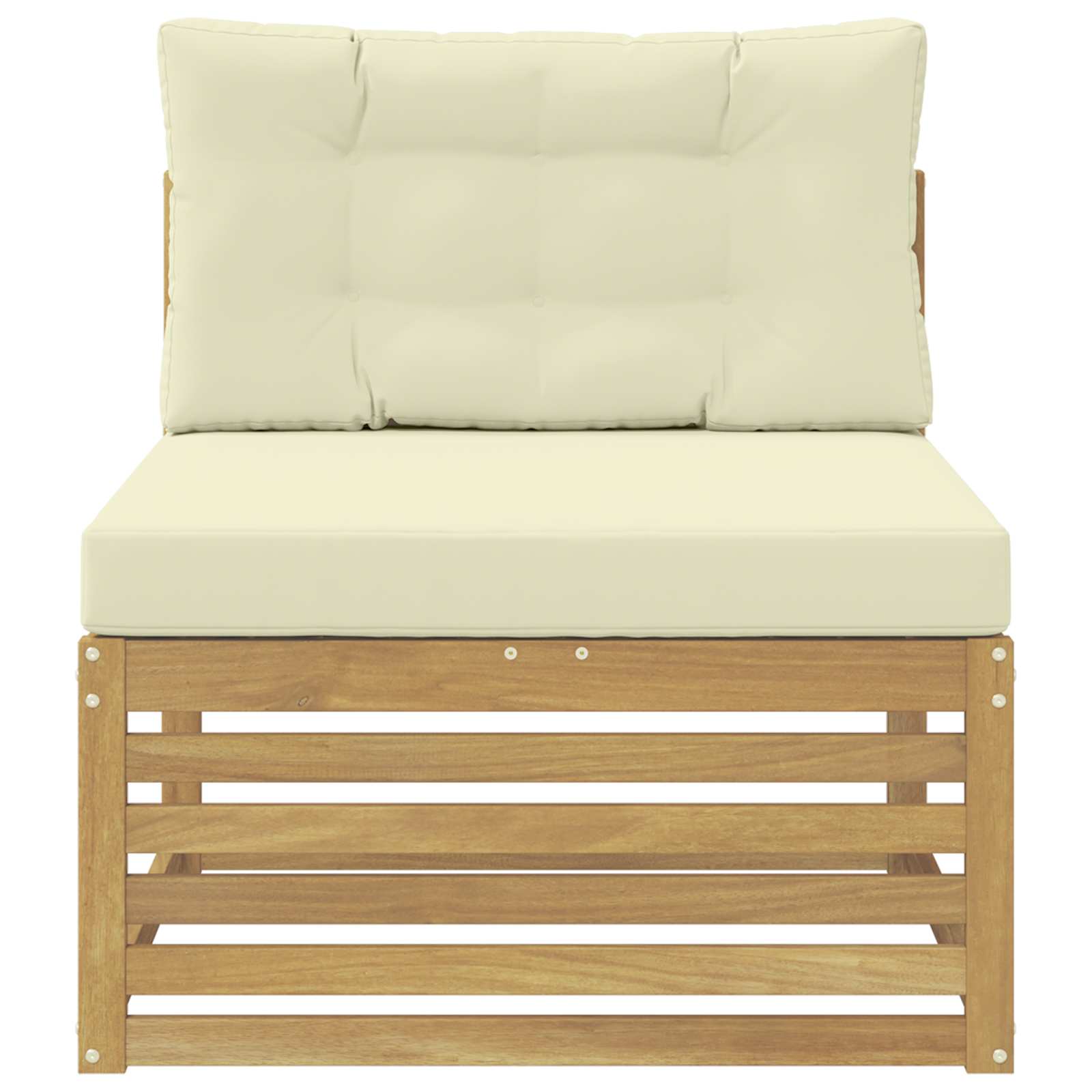 Udendørs Mellem Sofa Massivt Akacietræ Hvid 83 x 79 x 73 cm