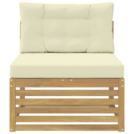 Udendørs Mellem Sofa Massivt Akacietræ Hvid 83 x 79 x 73 cm