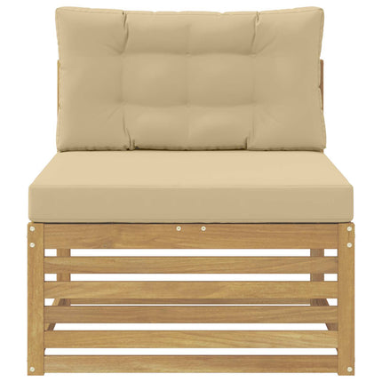 Udendørs Mellem Sofa Massivt Akacietræ Hvid