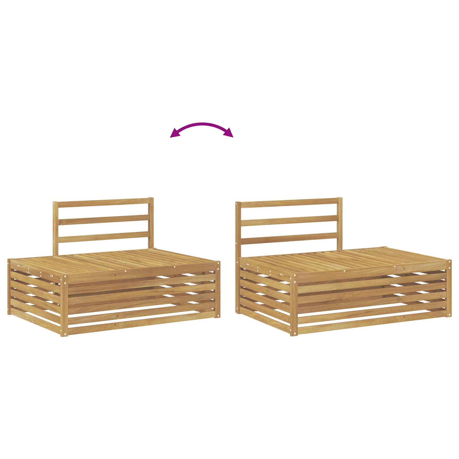 Udendørs end sofa Hvid 115 x 83 x 73 cm Massivt Akacietræ