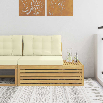 Udendørs end sofa Hvid 115 x 83 x 73 cm Massivt Akacietræ