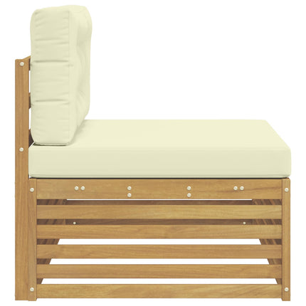Udendørs end sofa Hvid 115 x 83 x 73 cm Massivt Akacietræ