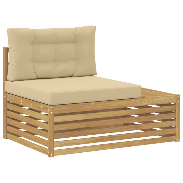 Udendørs Modulsofa Hvid 115 x 83 x 73 cm Massivt Akacietræ