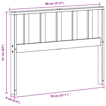 Armlæn Modul 2 stk. Hvid 80 x 6 x 61 cm Massivt Akacietræ