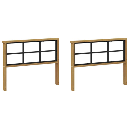 Armlænsmodul 2 pcs Hvid 80 x 6 x 61 cm Massivt Akacietræ