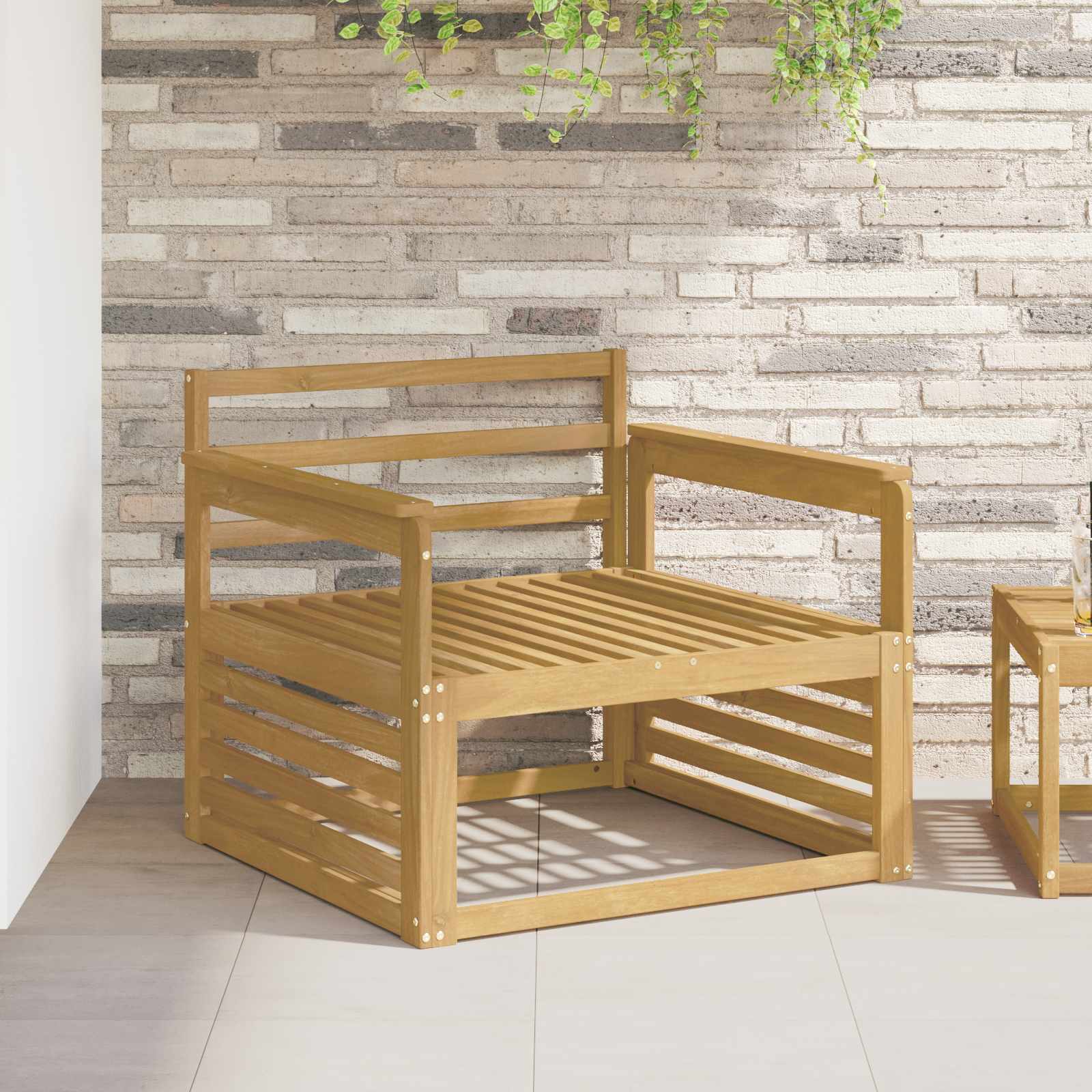 Armlnsmodul 2 stk. Hvid 79 x 6 x 61 cm Massivt Akacietr