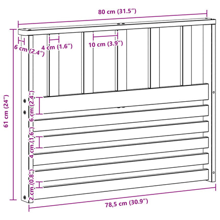 Armlænsmodul 2 pcs Hvid 80 x 6 x 61 cm Massivt Akacietræ