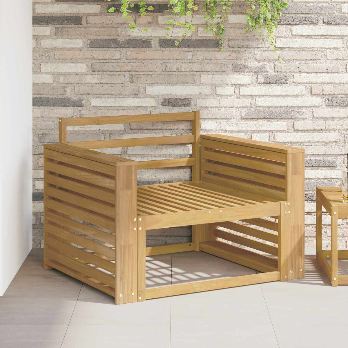 Armlnsmodul 2 stk. Hvid 78,5 x 10 x 61 cm Massivt Akacietr