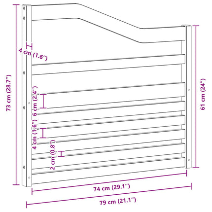 Armstøtte Modul 2 stk. Hvid 79 x 4 x 73 cm Massivt Akacietræ