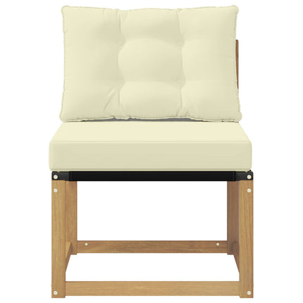 Udendørs Mellem Sofa Massivt akacietræ og Textilene-stof Hvid