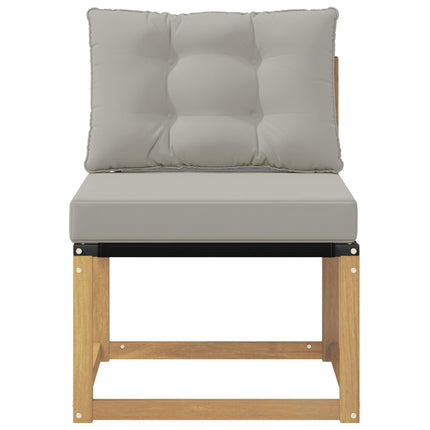 Udendørs Mellem Sofa Massivt akacietræ og Textilene-stof Hvid