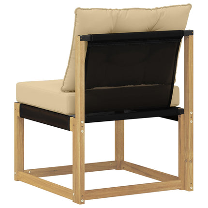 Udendørs Mellem Sofa Massivt akacietræ og Textilene-stof Hvid