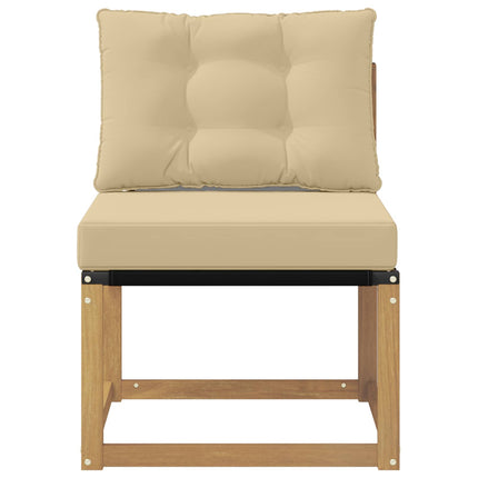 Udendørs Mellem Sofa Massivt akacietræ og Textilene-stof Hvid