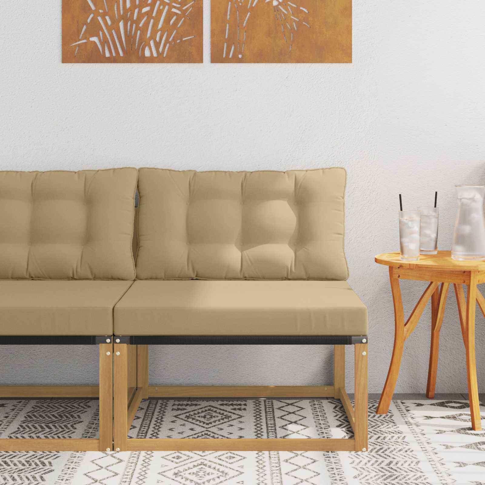 Udendørs Mellem Sofa med pude Hvid 79 x 83 x 73 cm stål
