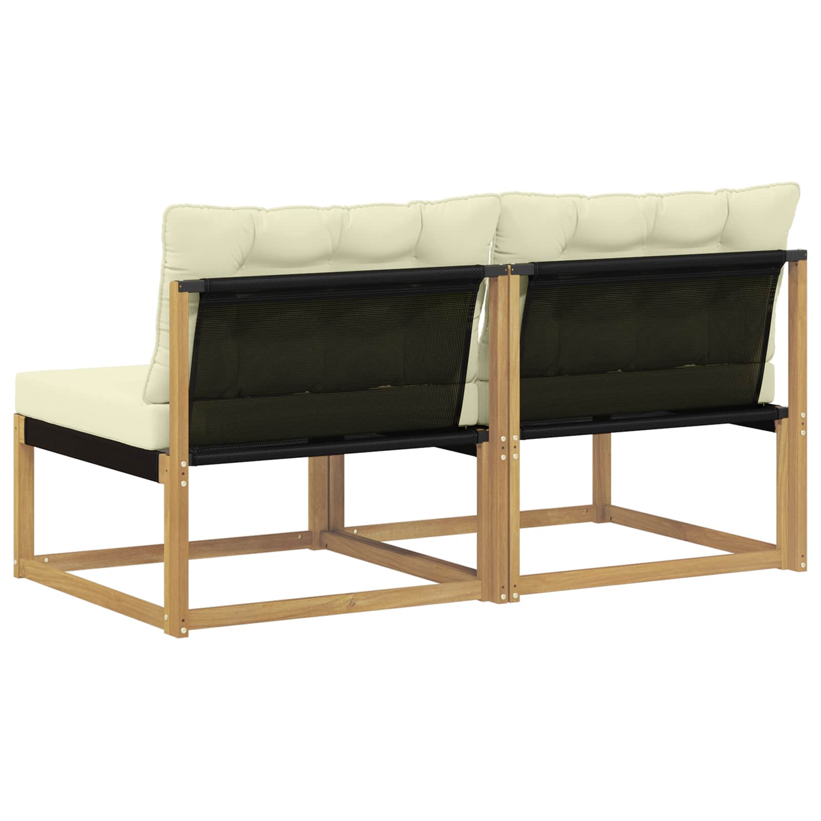 Udendørs Mellem Sofa Massiv akacietræ og Textilene Hvid