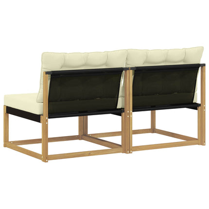 Udendørs Mellem Sofa Massivt Akacietræ Hvid
