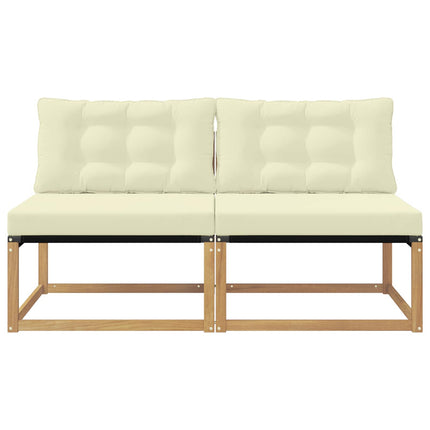 Udendørs Mellem Sofa Massivt Akacietræ Hvid