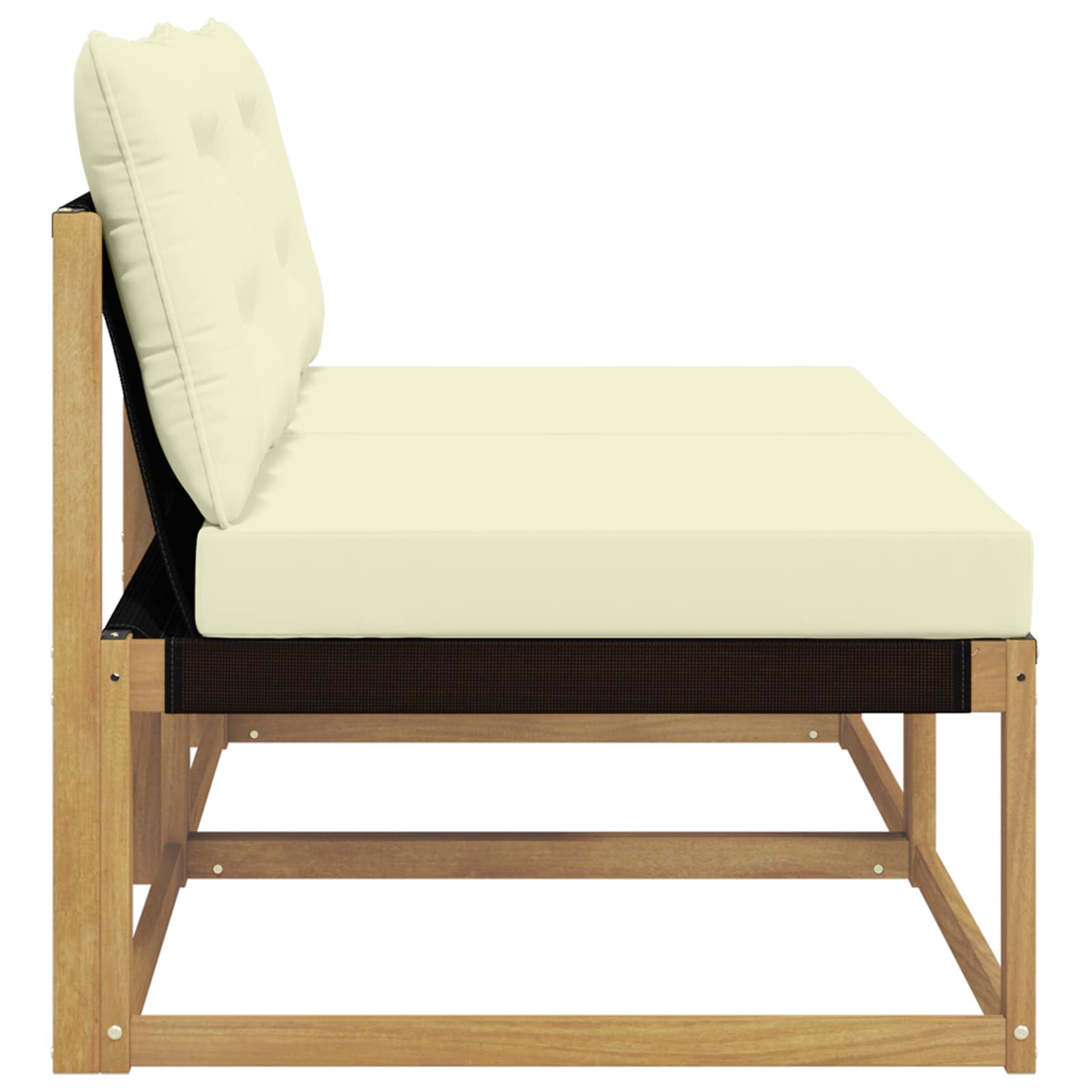 Udendørs Mellem Sofa Massiv akacietræ og Textilene Hvid