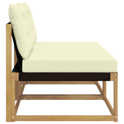 Udendørs Mellem Sofa Massivt Akacietræ Hvid