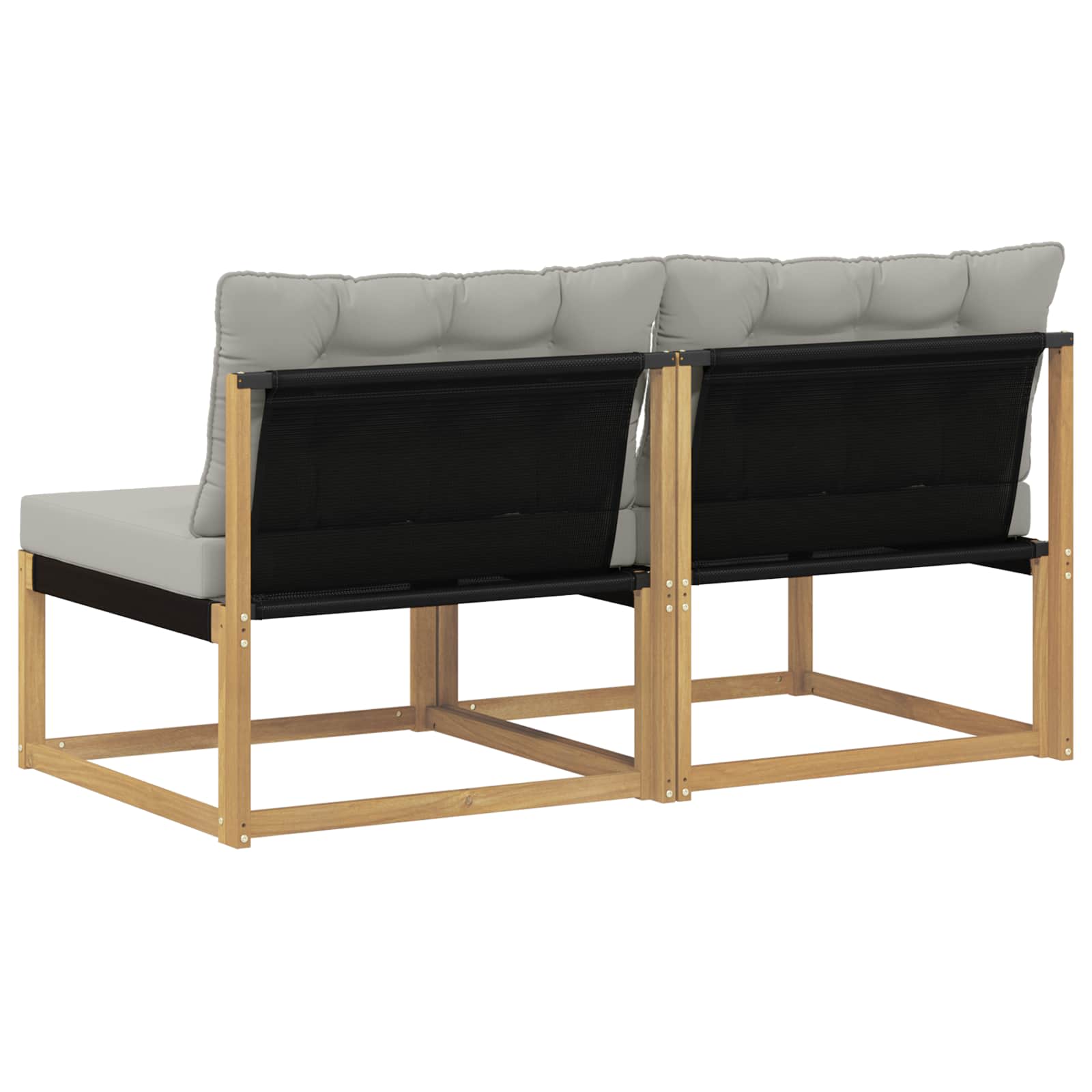 Udendørs Mellem Sofa Massiv akacietræ og Textilene Hvid