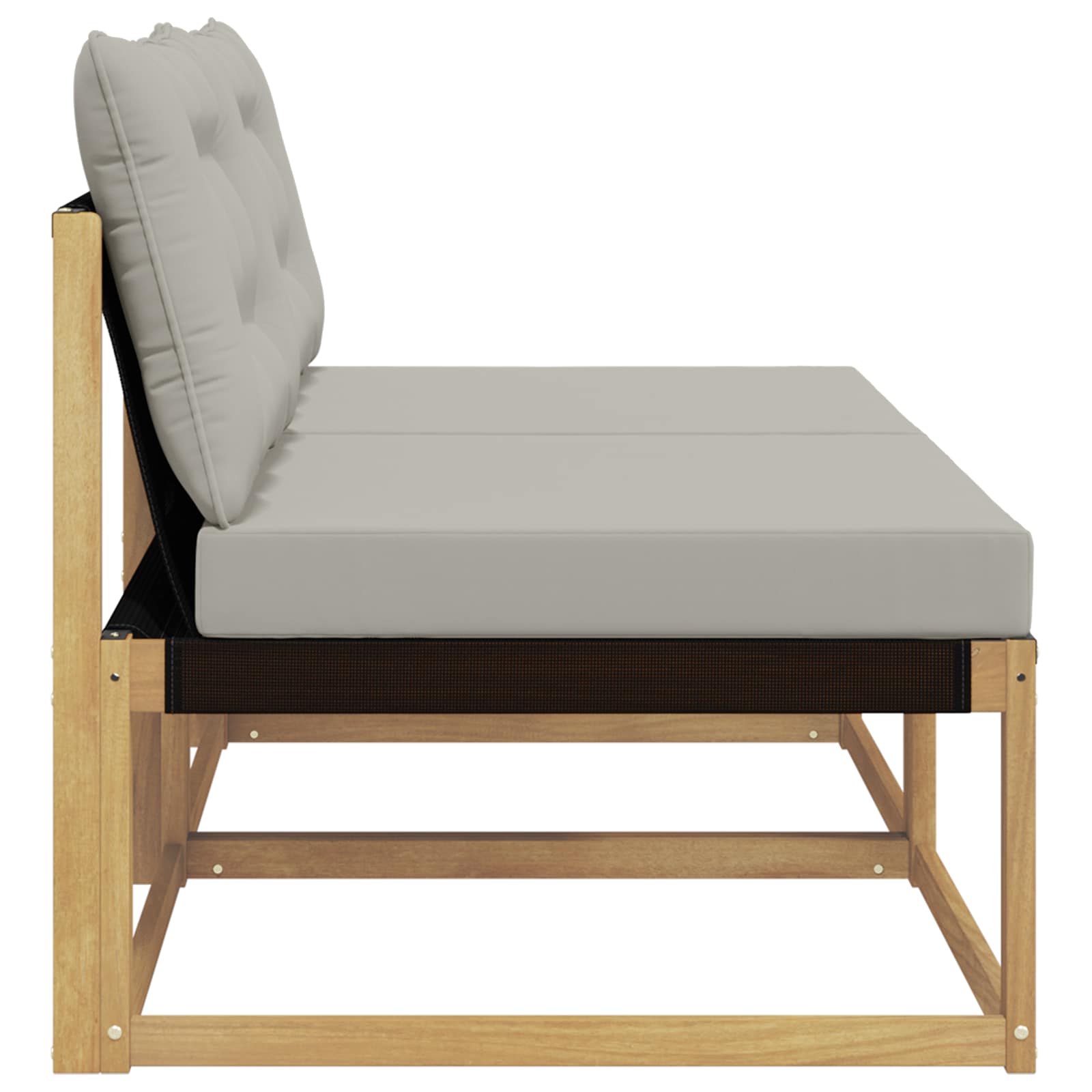 Udendørs Mellem Sofa Massiv akacietræ og Textilene Hvid