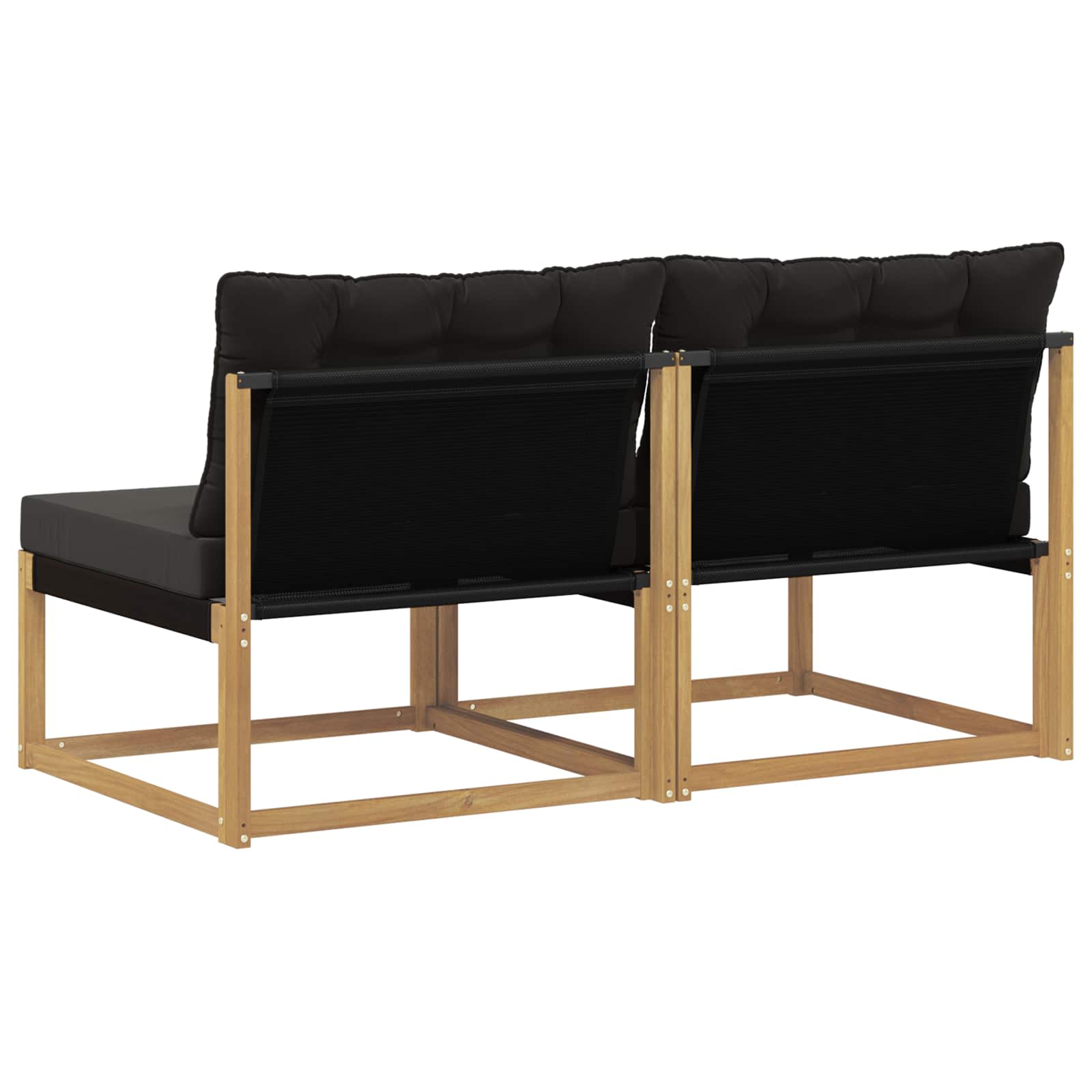 Udendørs Mellem Sofa Massiv akacietræ og Textilene Hvid