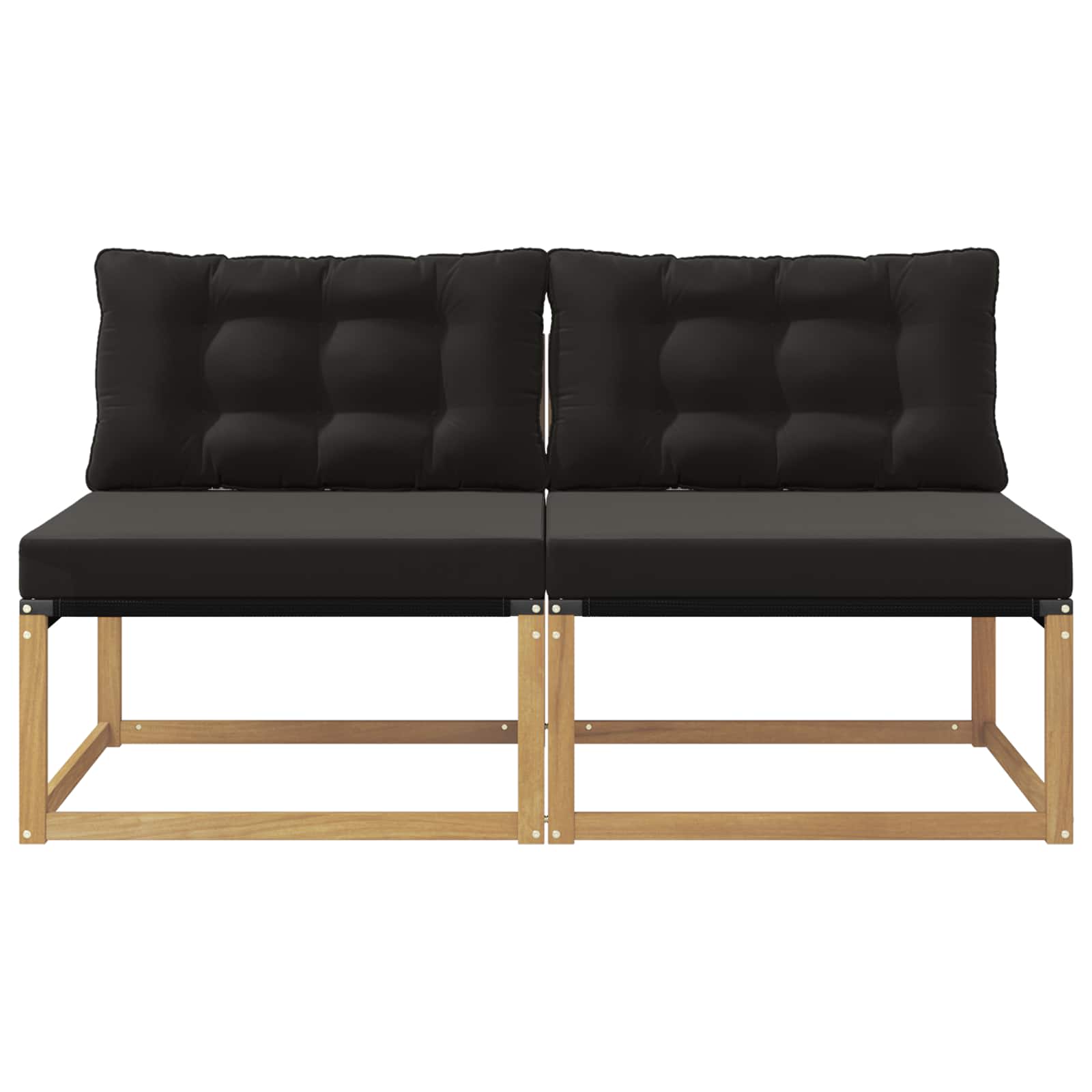 Udendørs Mellem Sofa Massiv akacietræ og Textilene Hvid
