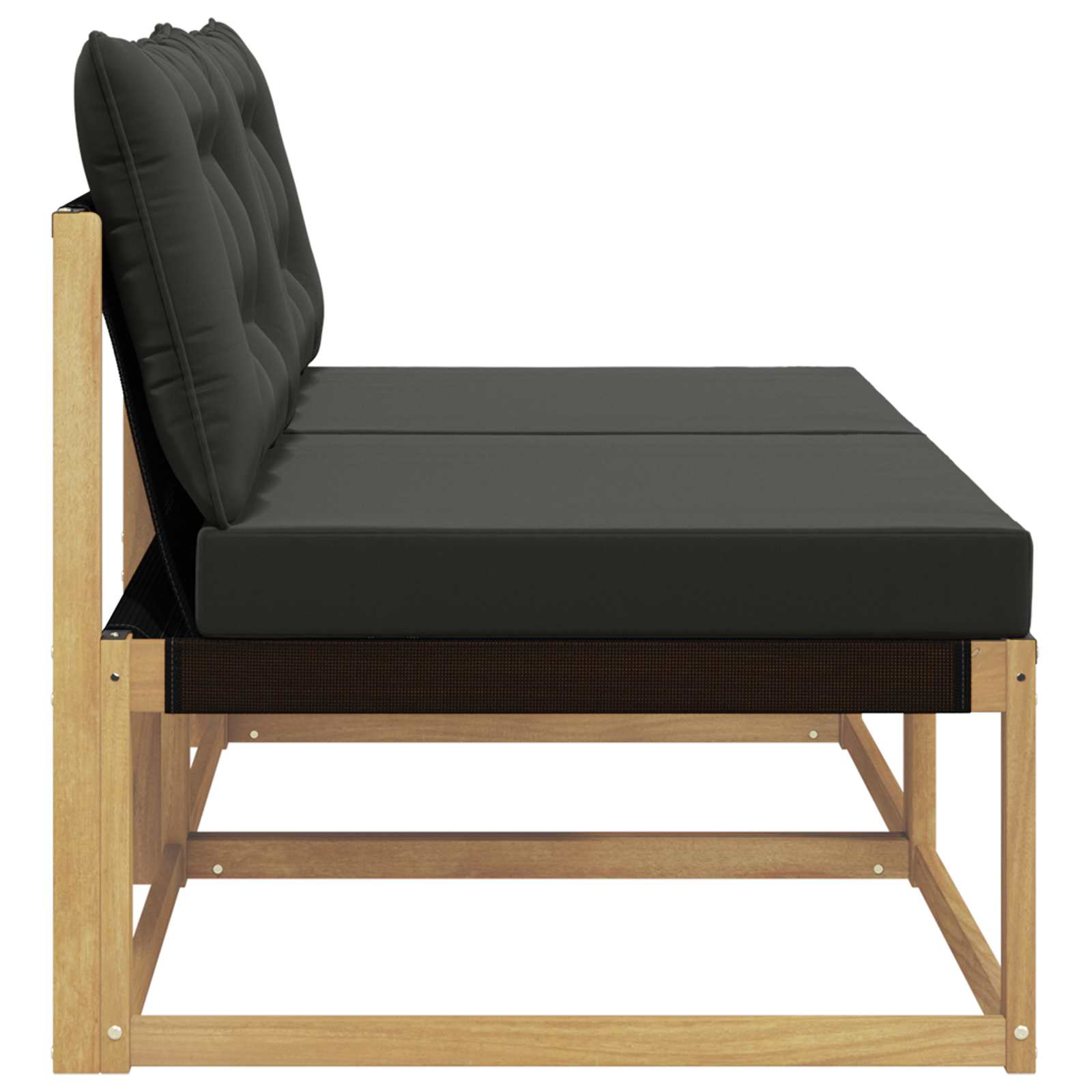 Udendørs Mellem Sofa Massiv akacietræ og Textilene Hvid
