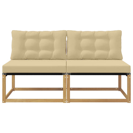 Udendørs Mellem Sofa Massivt Akacietræ Hvid