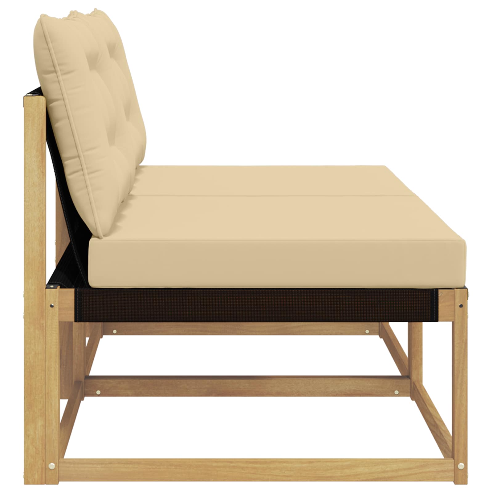 Udendørs Mellem Sofa Massiv akacietræ og Textilene Hvid