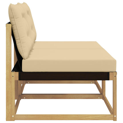 Udendørs Mellem Sofa Massivt Akacietræ Hvid