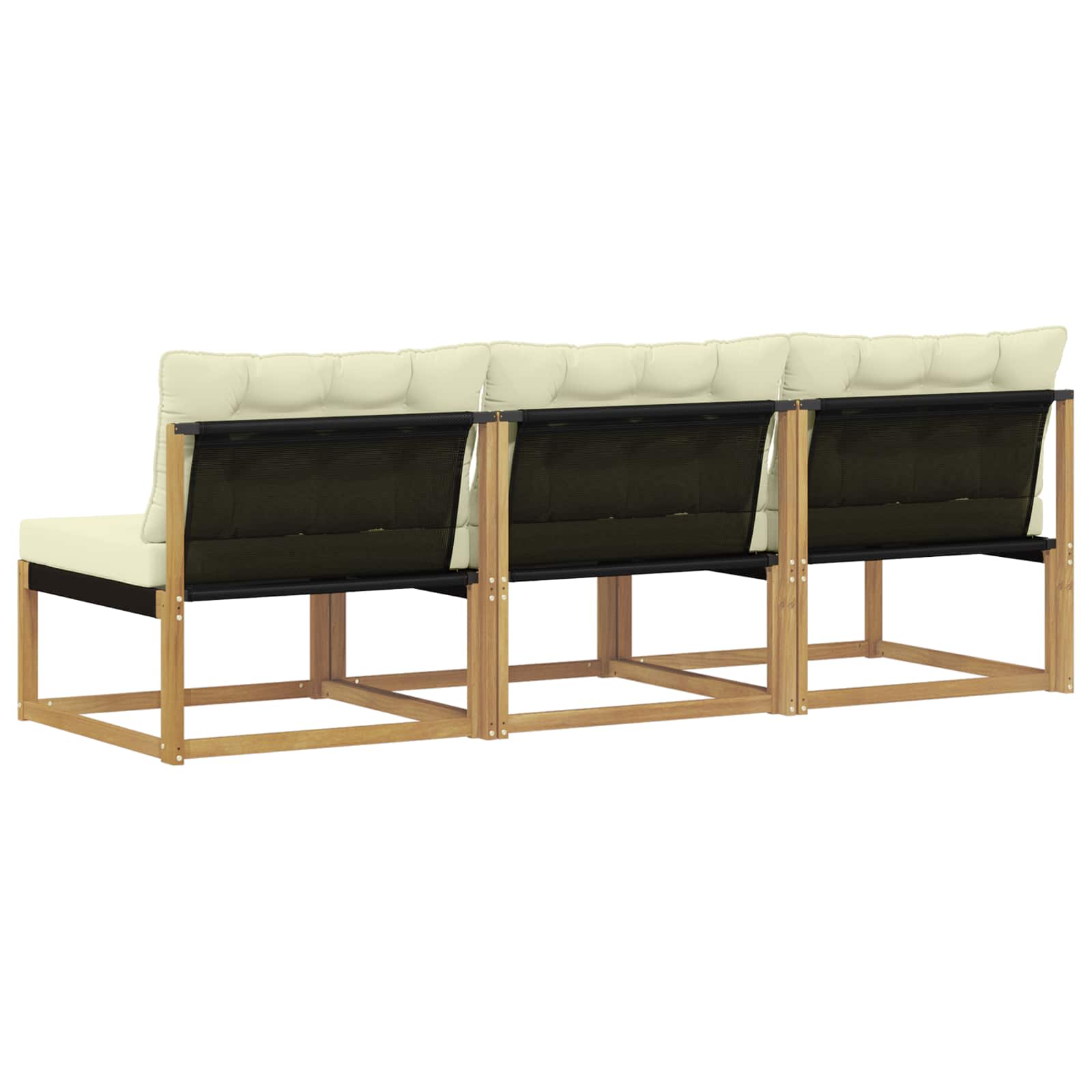 Udendørs Mellem Sofa Massiv akacietræ og Textilene Hvid