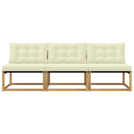 Udendørs Mellem Sofa Massivt Akacietræ Hvid