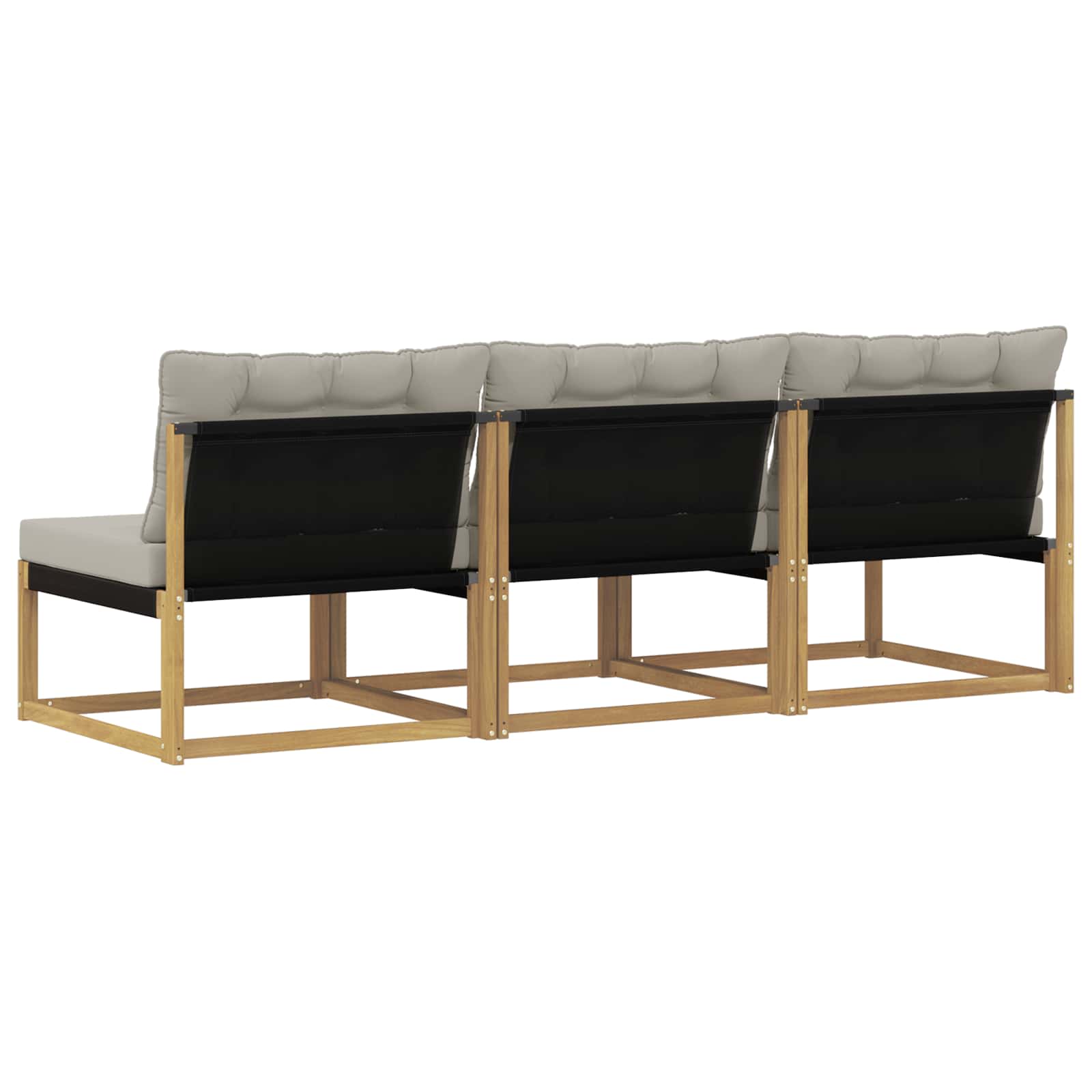 Udendørs Mellem Sofa Massiv akacietræ og Textilene Hvid