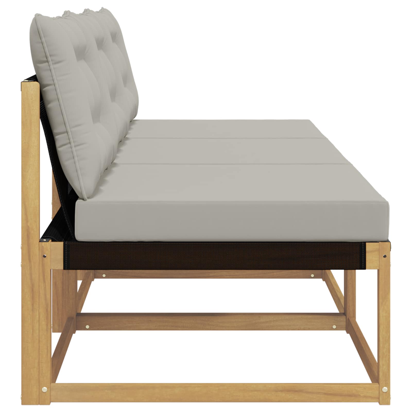 Udendørs Mellem Sofa Massiv akacietræ og Textilene Hvid