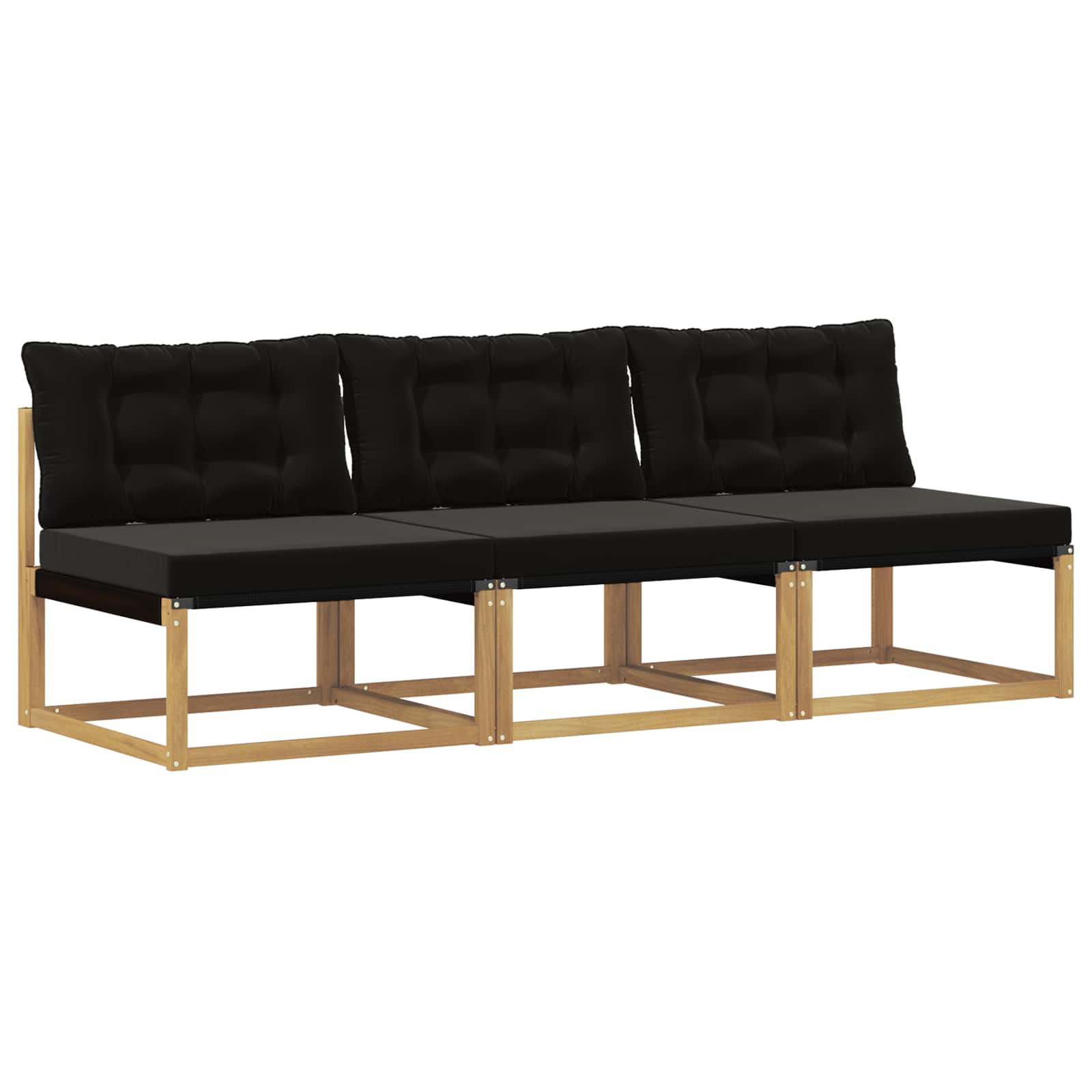 Udendørs Mellem Sofa Massiv akacietræ og Textilene Hvid